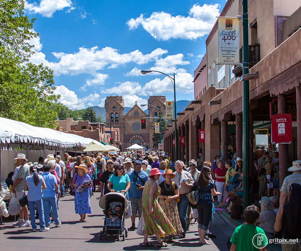 Looking down San Francisco Street during Indian Market.